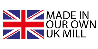 British Flag Union Jack MADE IN OUR WN UK MILL LOGO
